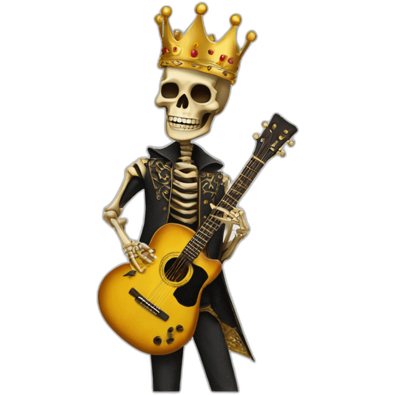 Soolking brook ;affro cut ;guitar;golden crown ;skeletal face emoji