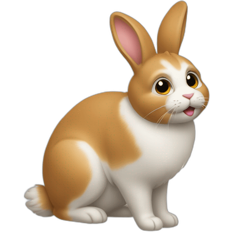 chat a côté d'un lapin  emoji