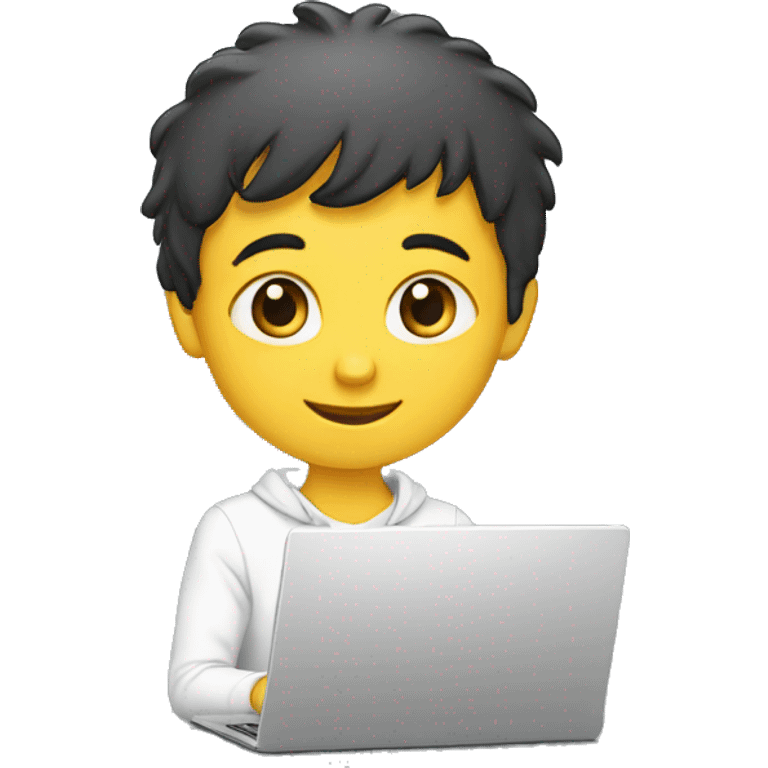 niño blanco con laptop emoji