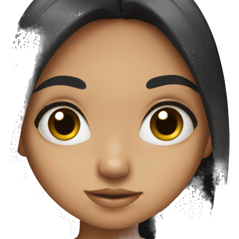 Cute hispanic girl with big eyes and black hair emoji