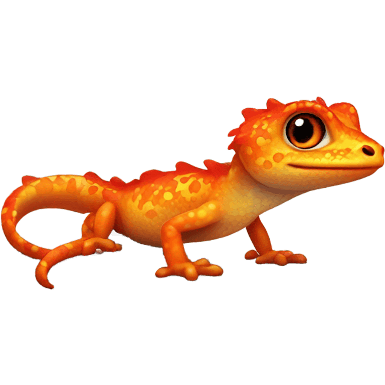 Cute fire gecko from frozen emoji