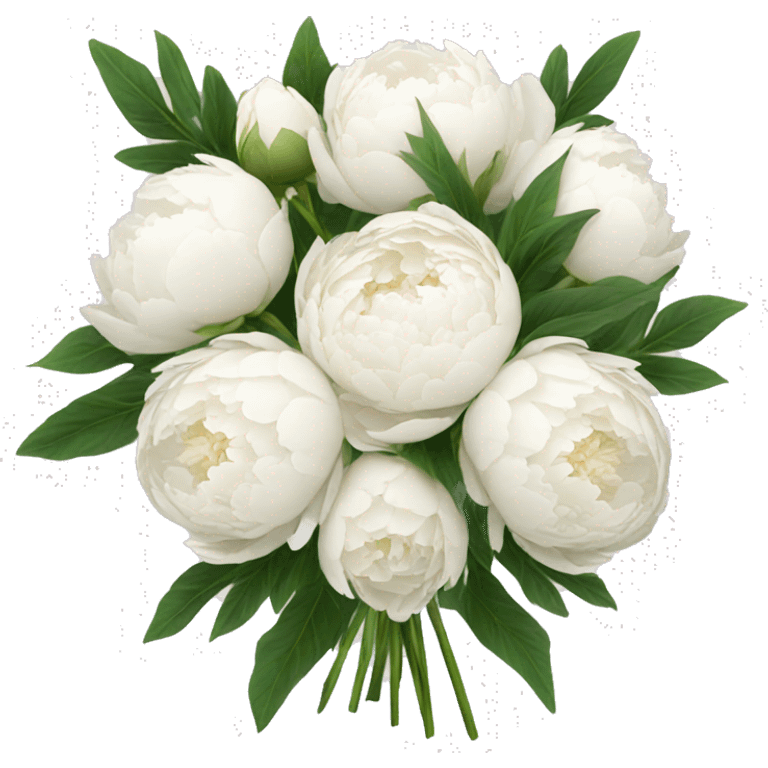 White peonies bouquet  emoji