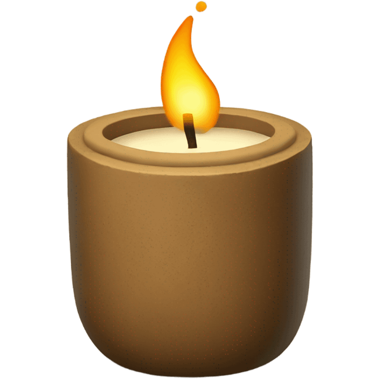 candle in brown concrete ridged vessel emoji