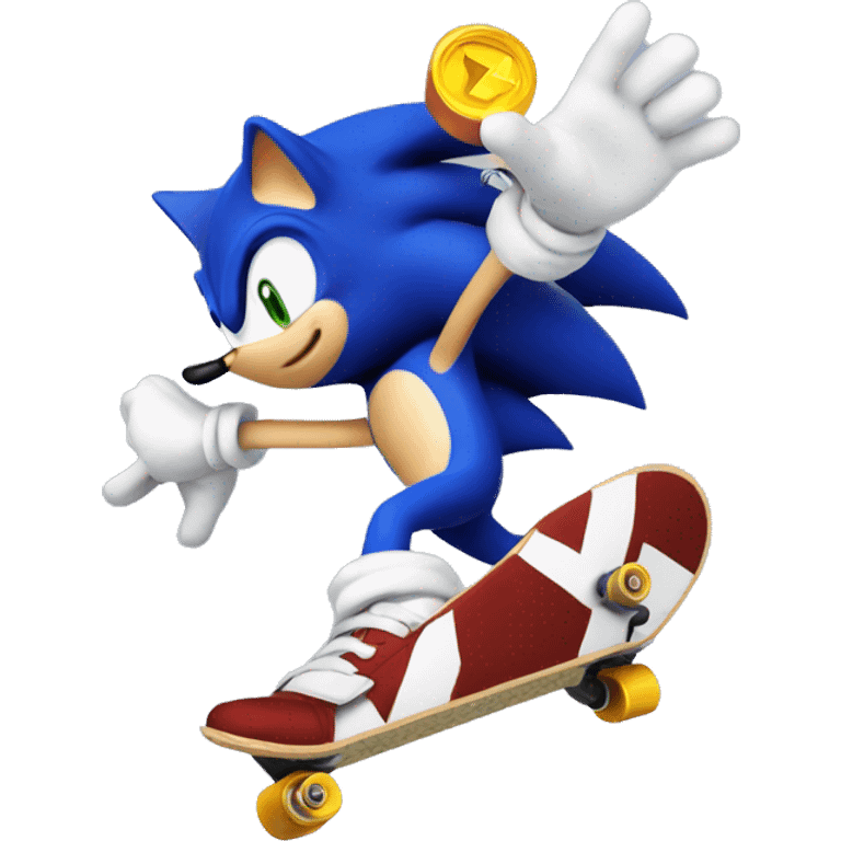 sonic the hedgehog skateboarding emoji