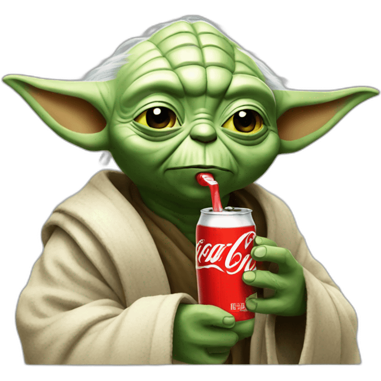 Yoda drinking coke emoji