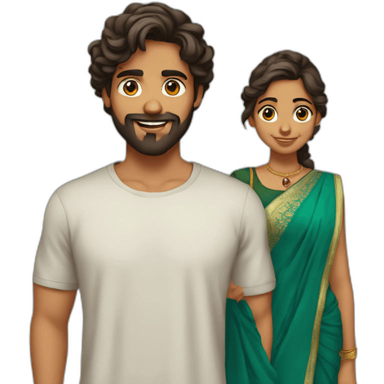 indian gujarati 21 year old brother with a beard and teenager sister with wavy hair emoji