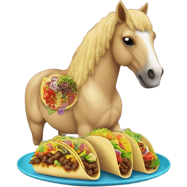 Horse eating tacos emoji