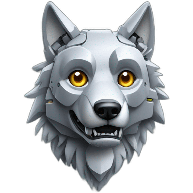 wolf mechanical robot emoji