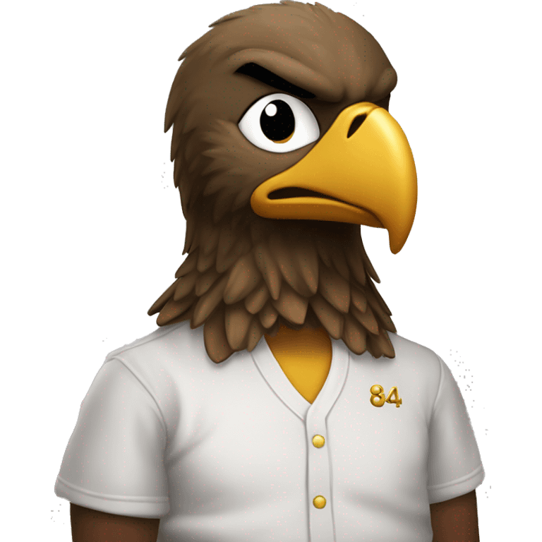 Eagle wearing shirt that says “Gods Child 84” emoji