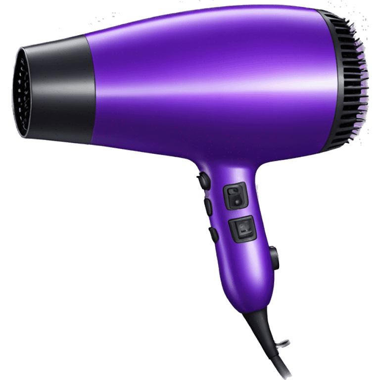 Realistic purple hair dryer isolated  emoji