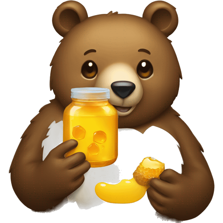 bear eats honey  jar emoji