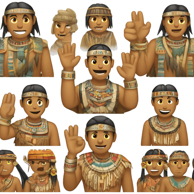 Cultura inca con expresión alegre emoji