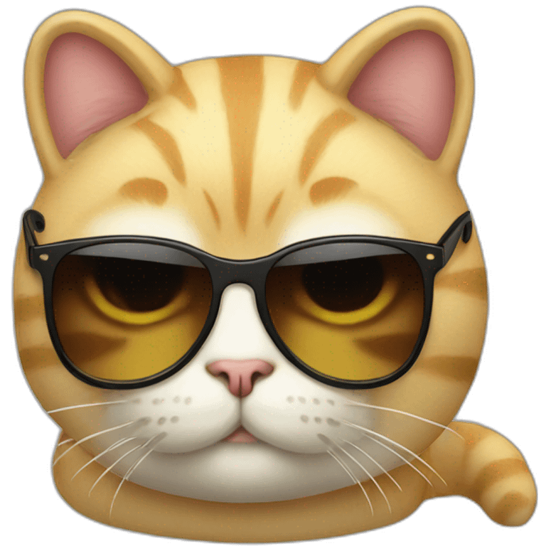 fat cat with sunglass full body  emoji