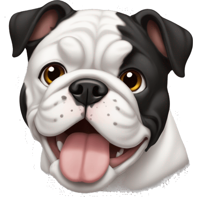  perro bulldog francés negro y blanco  emoji