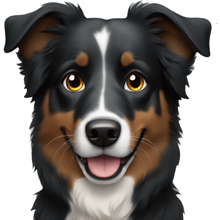 black australian shepherd dog with black muzzle emoji