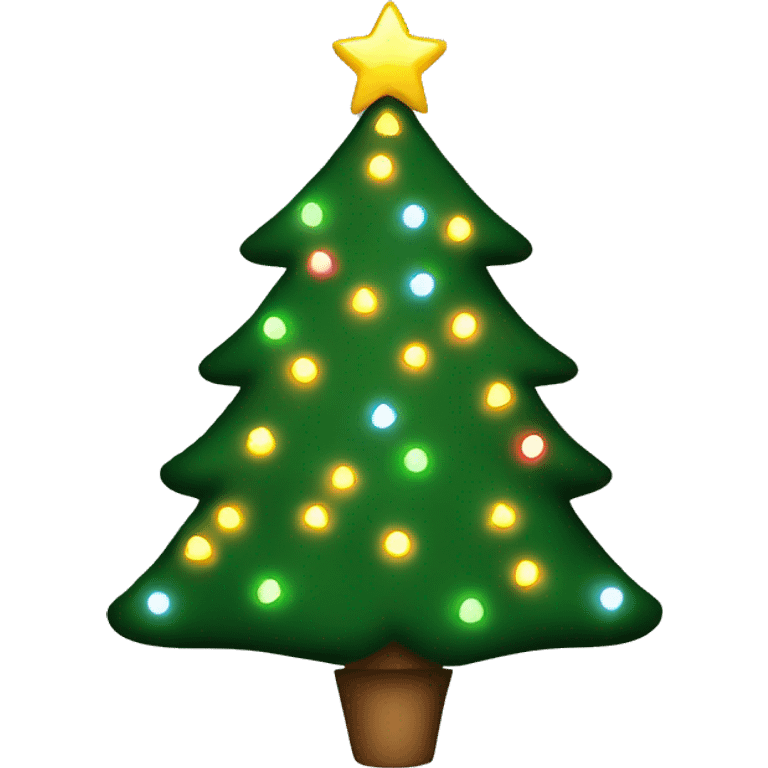 Christmas tree with lights and a star emoji