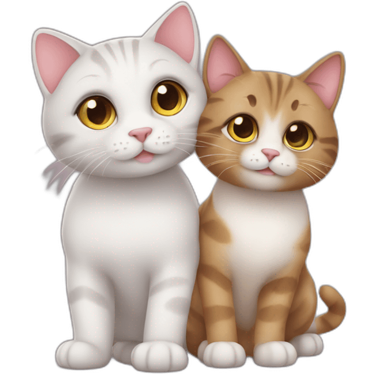 2 cute cat in love emoji