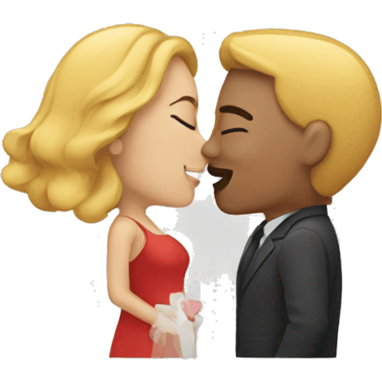 A couple in love kissing emoji