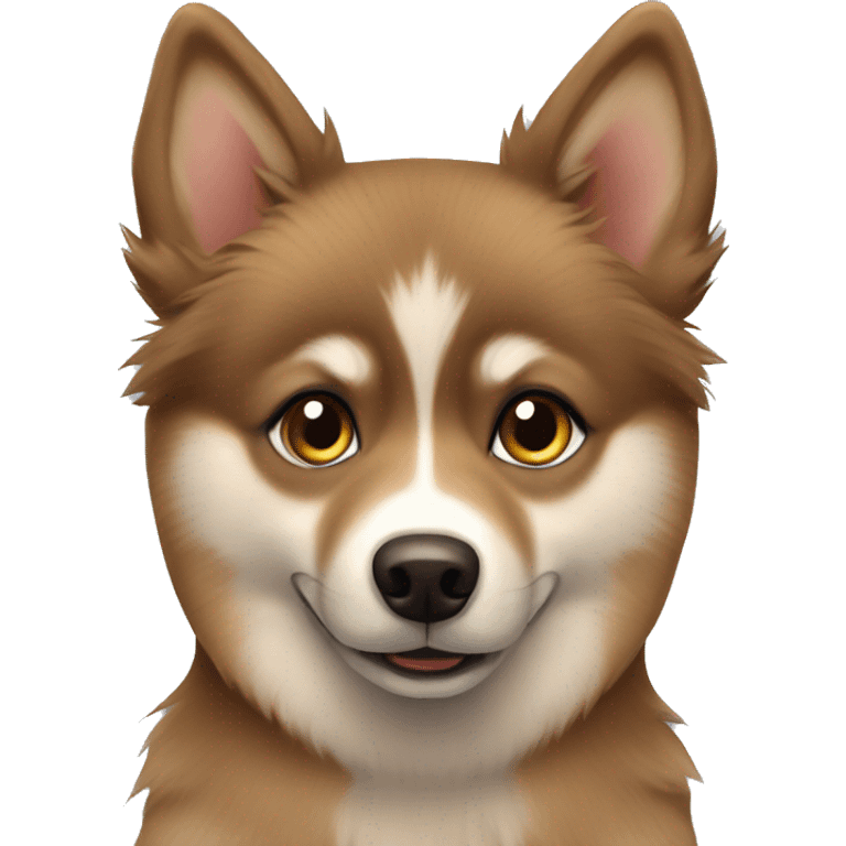 Brown pomsky  emoji