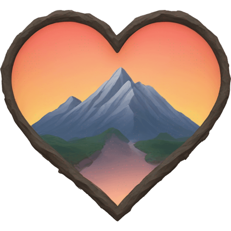 heart shape mountain emoji