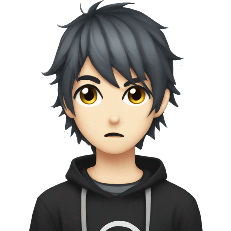 Emo boy disapproving anime look neko emoji