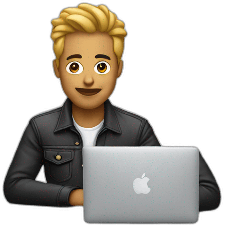 designer with mac emoji