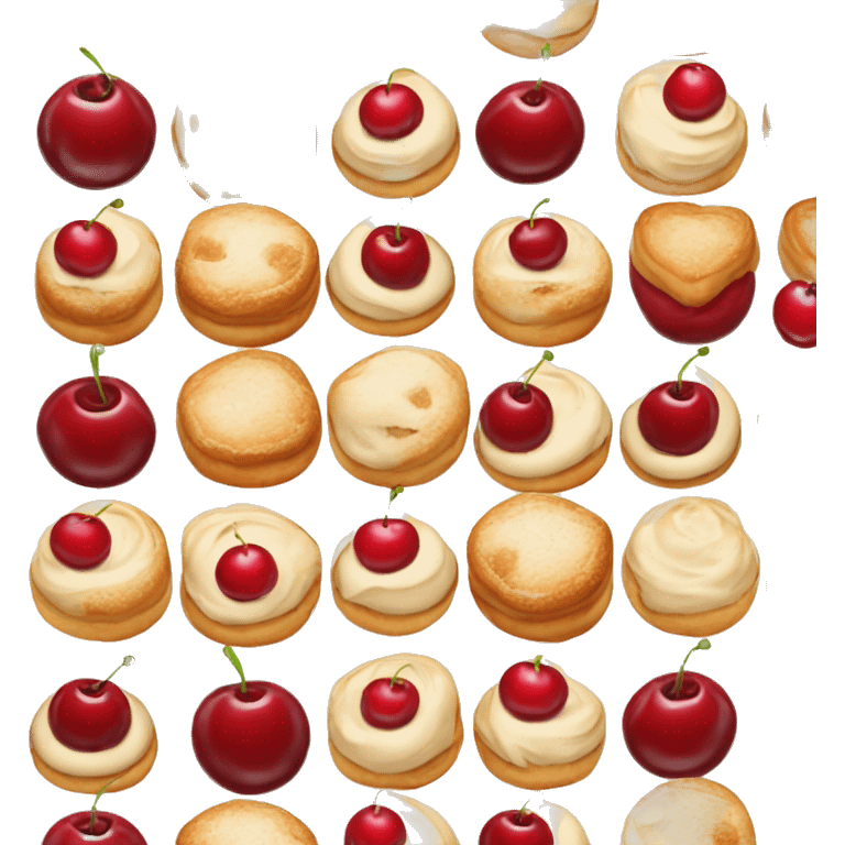 Cherry and vanilla pastry emoji