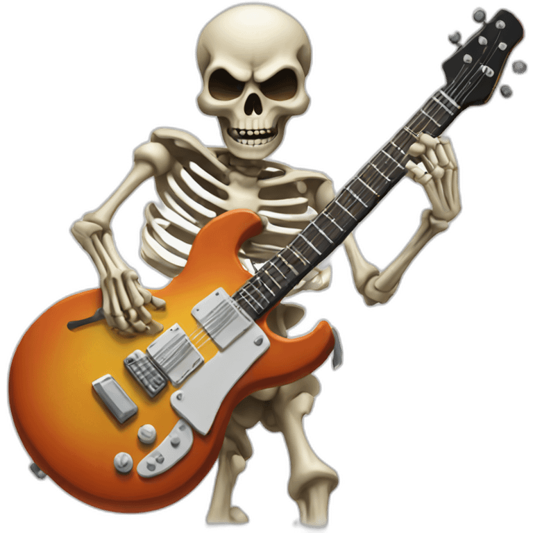 Angry Skeleton playing electric guitar emoji