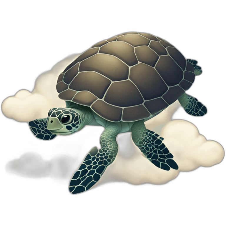 Tortue sur un nuage emoji