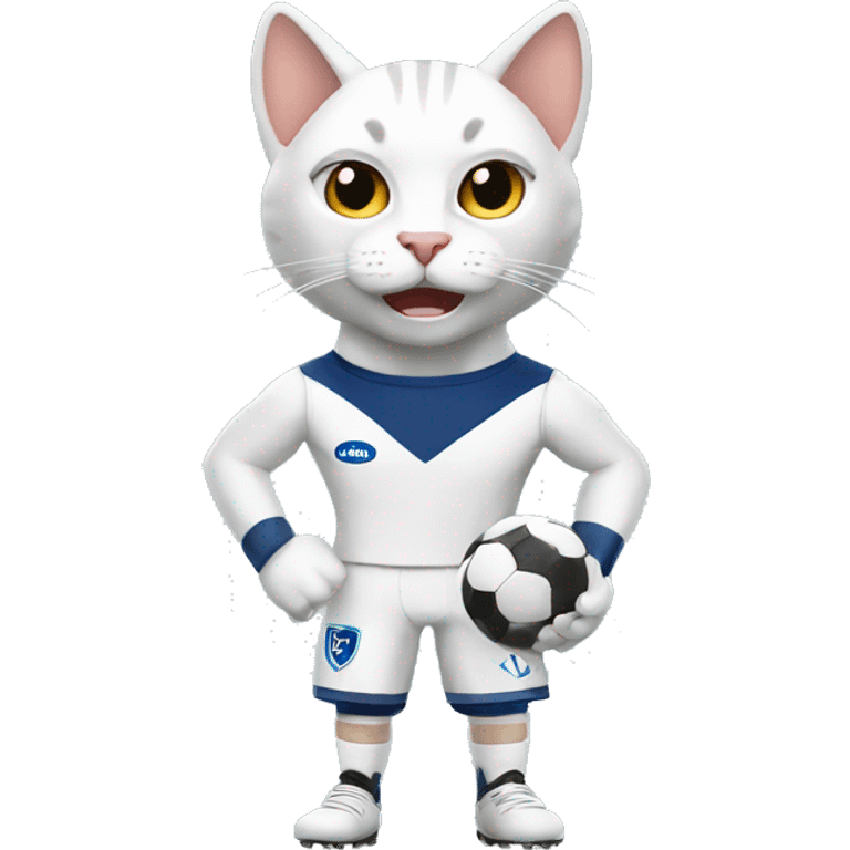 White Footballer  cat strong emoji