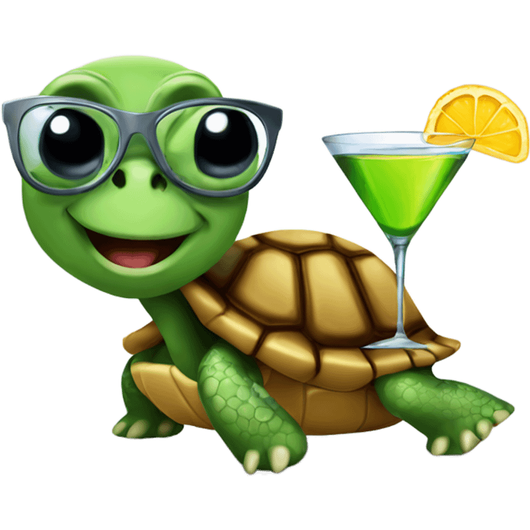 Turtle with a martini emoji