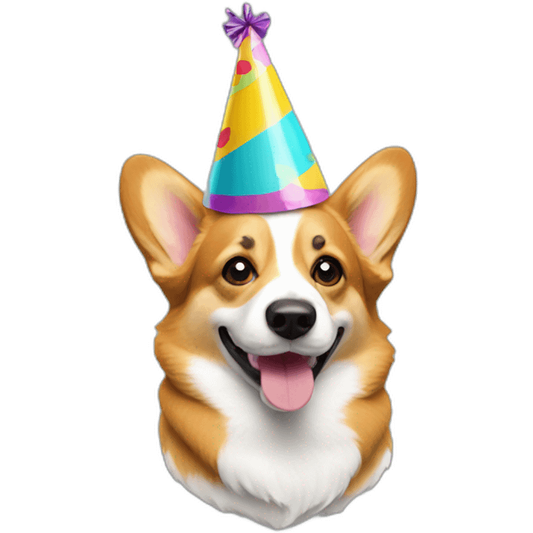 corgi with party hat emoji