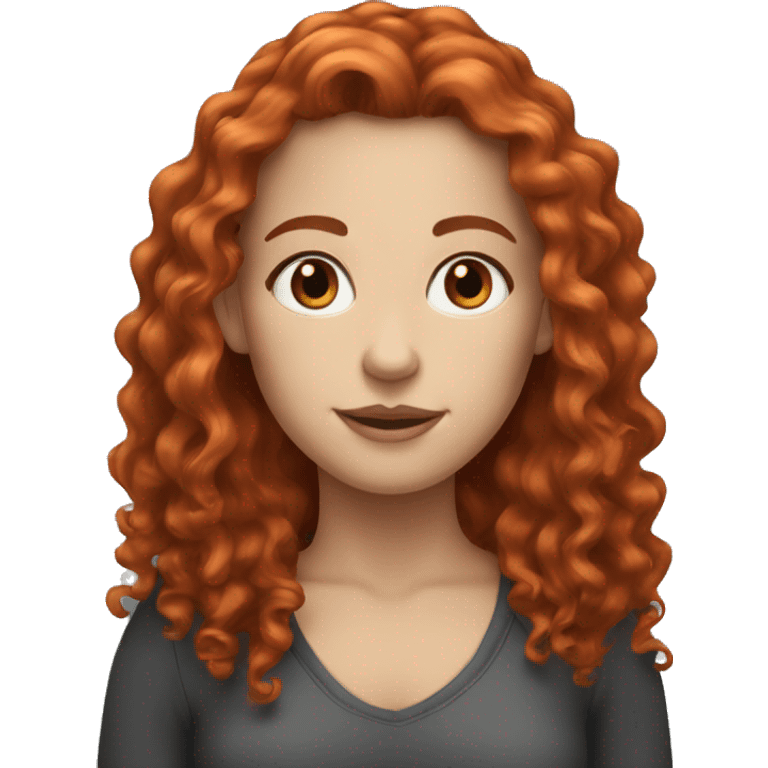 white woman long red curly hair emoji