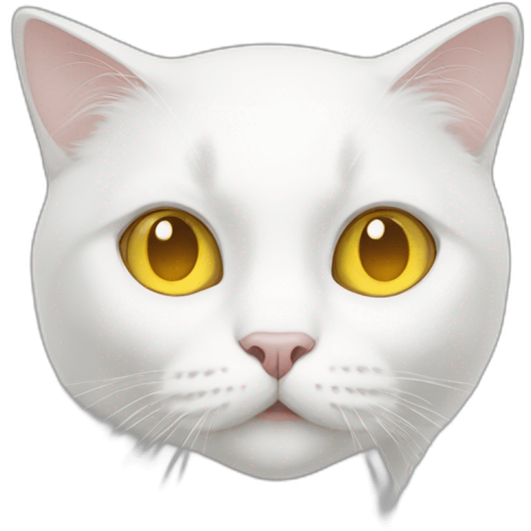 white cat with yellow eyes emoji