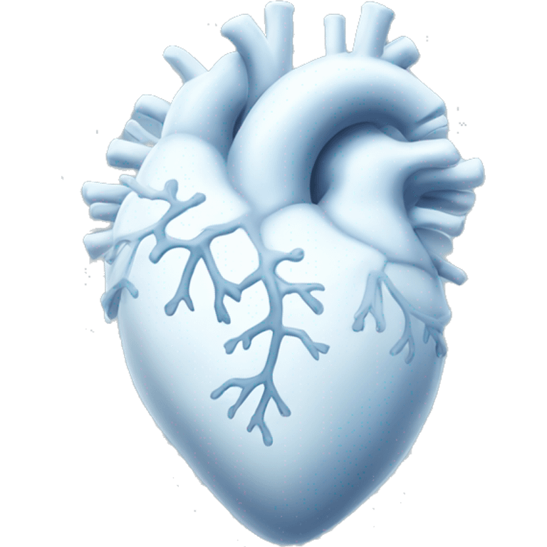 A white human heart frozen emoji