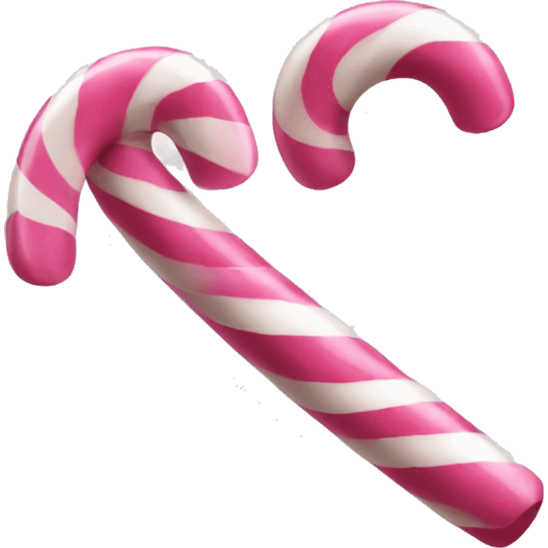 Pink and white candy cane emoji