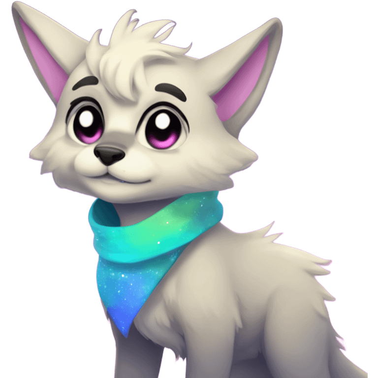 gradient-Sparkle-nebula-fursona anthropomorphic furry full body emoji