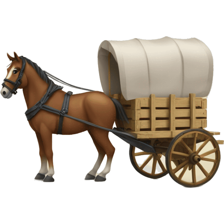 A horse-drawn cart with crates emoji