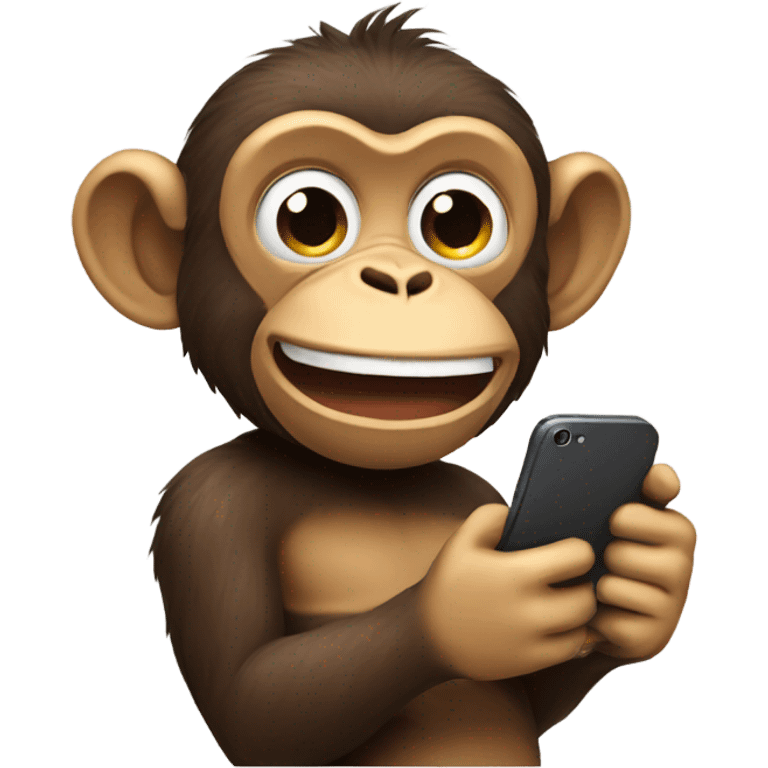 Monkey holding phone emoji