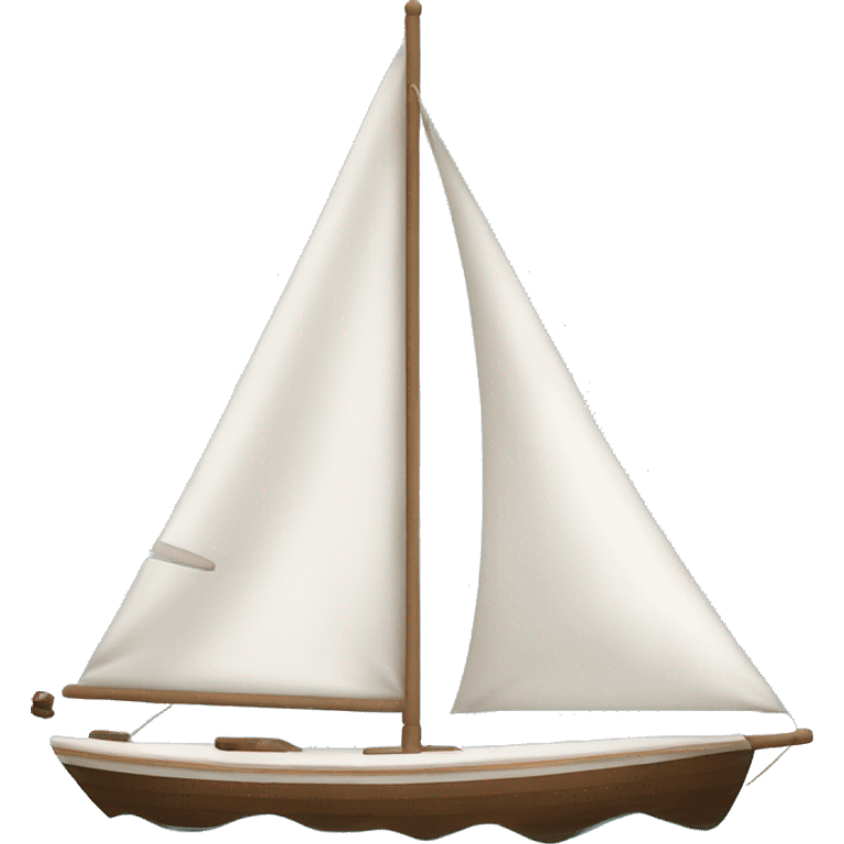 Blue white brown sailing boat  emoji