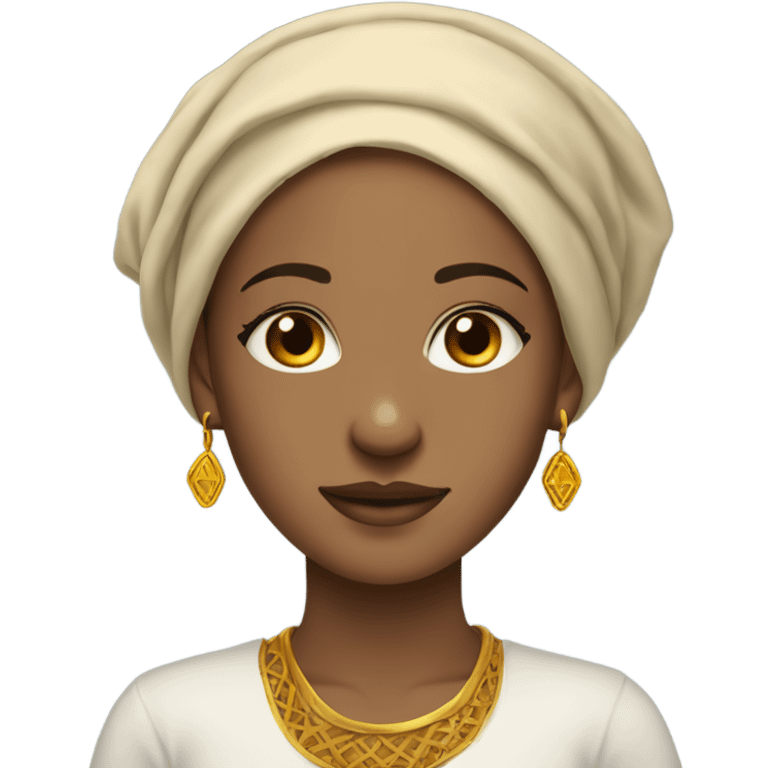 A light skinned girl wearing a netela around her head and wearing a habesha kemis  emoji