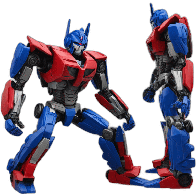 Transformer red blue power stand up right leg front left leg back emoji