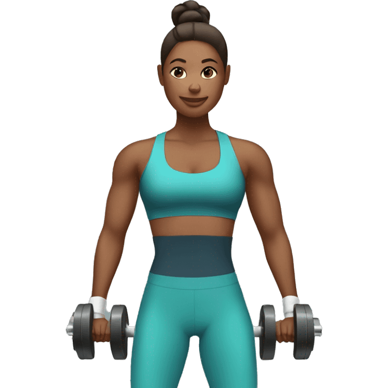 Woman working out at the gym emoji