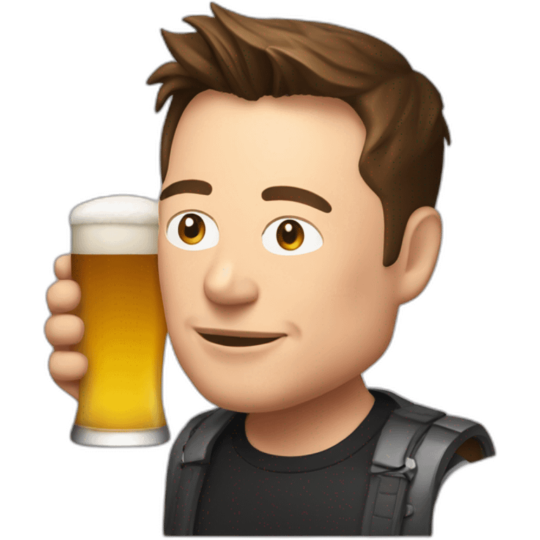 Elon musk drink beer emoji