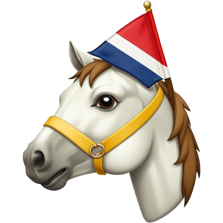 Horse eating burgee emoji