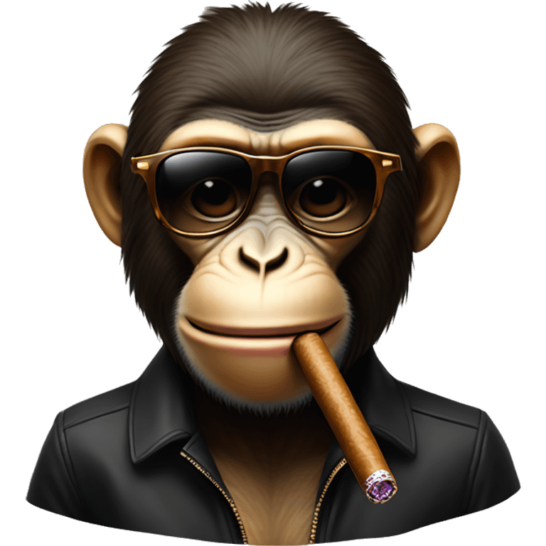 Monkey with shades on with a cigar in his mouth emoji