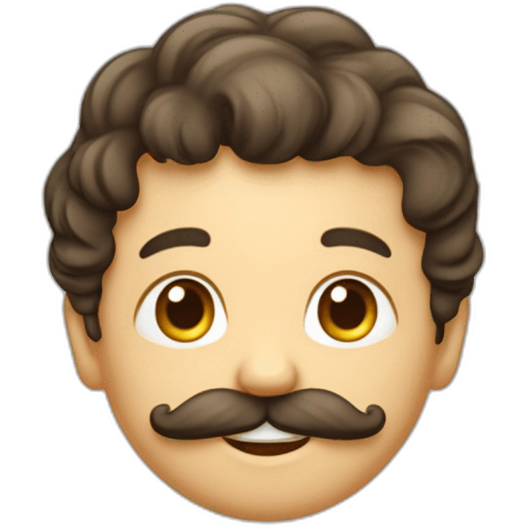 Un petit garçon avec un peu de moustache et les cheveux vers l'avant emoji