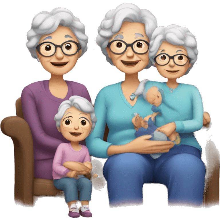 Granny with family emoji