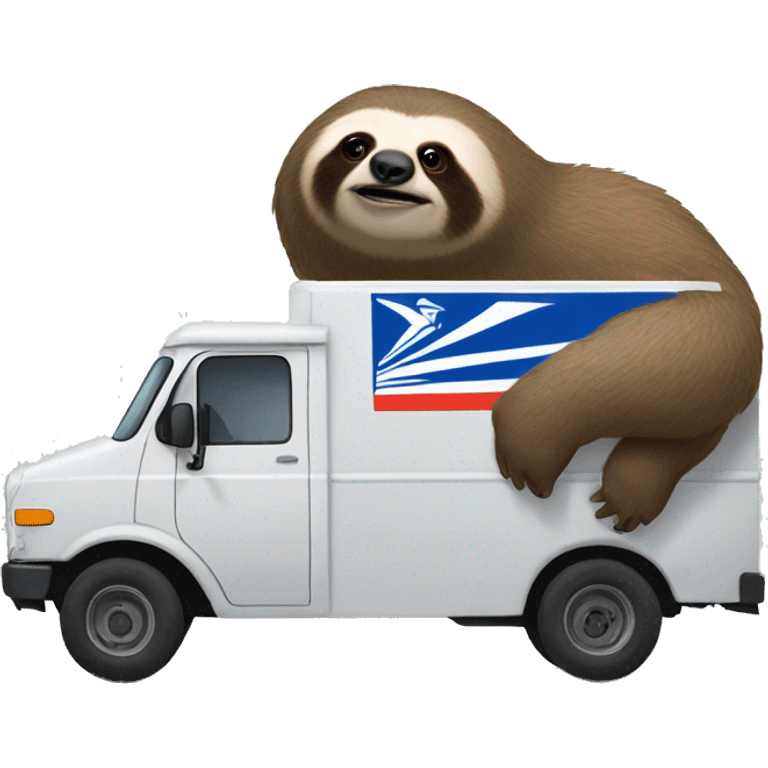 USPS truck with sloth emoji