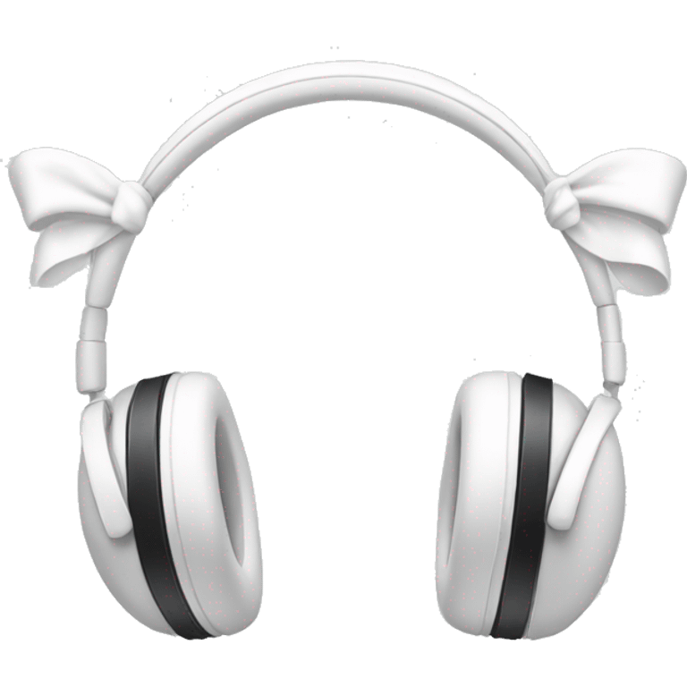 white headphones with white bows emoji